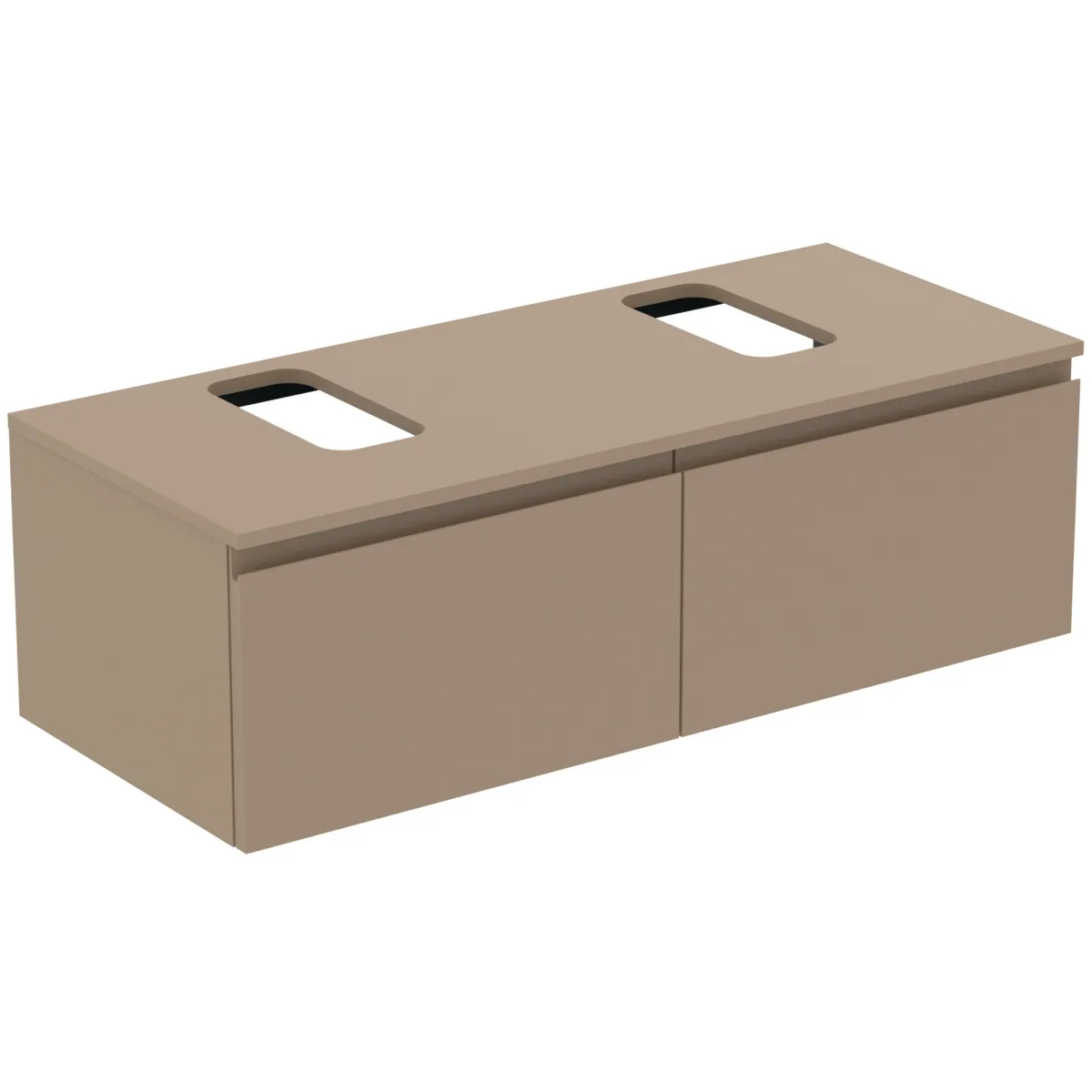 Ideal Standard Waschtischunterschrank Finesse, Ausschnitt links/rechts, 1202x505x378mm, 2 Auszüge, Greige matt Ideal Standard Waschtischunterschrank Finesse, Ausschnitt links/rechts, 1202x505x378mm, 2 Auszüge, Greige matt