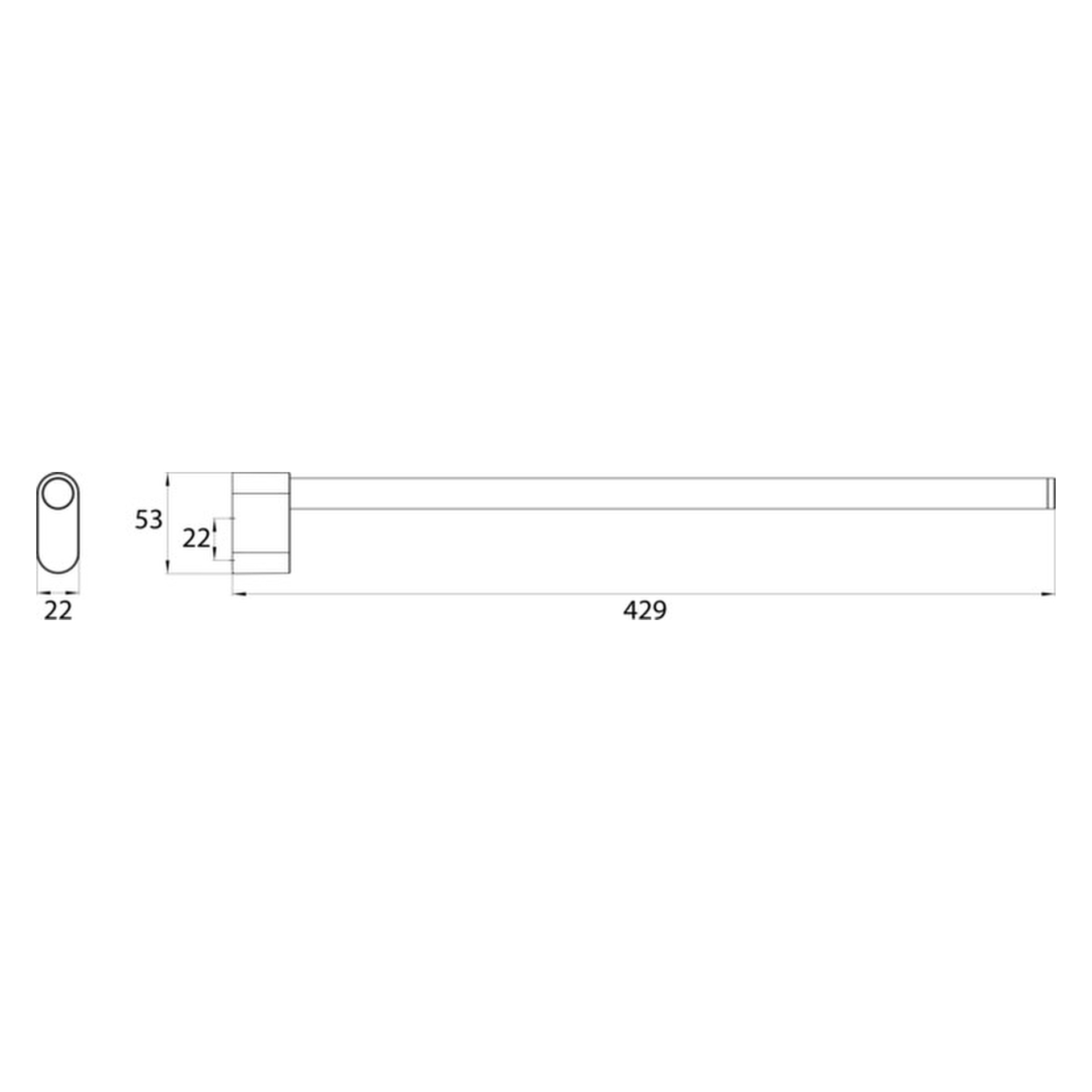 flow Handtuchhalter starr 1-armig, 430 mm, schwarz