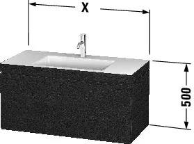 Duravit Möbelset c-shaped Set wandhängend wandhängend „L-Cube“ 80 × 50 × 48 cm Betongrau Matt
