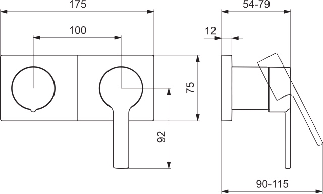 HA Einhebelmischer Fertigmontageset für Wanne/Brause HANSARONDA 4459 Rosette eckig 4.0 Plattform Chrom