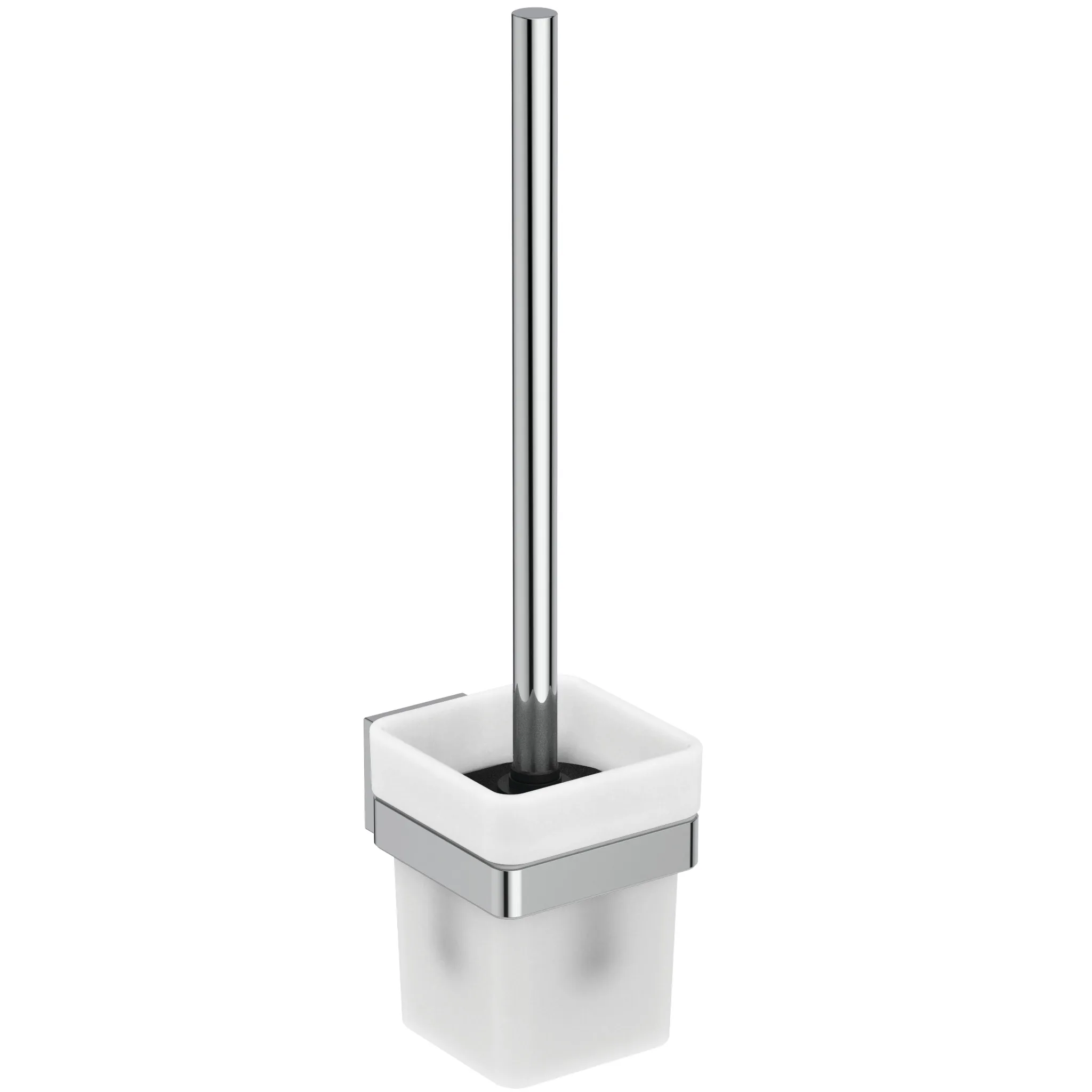 Bürstengarnitur IOM Cube, Behälter aus Glas, Chrom Bürstengarnitur IOM Cube, Behälter aus Glas, Chrom