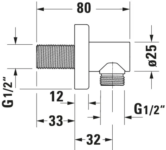Brausegarnitur Brausen und Zubehör Wandanschlussbogen „ZubehörArmaturen“ in Chrom