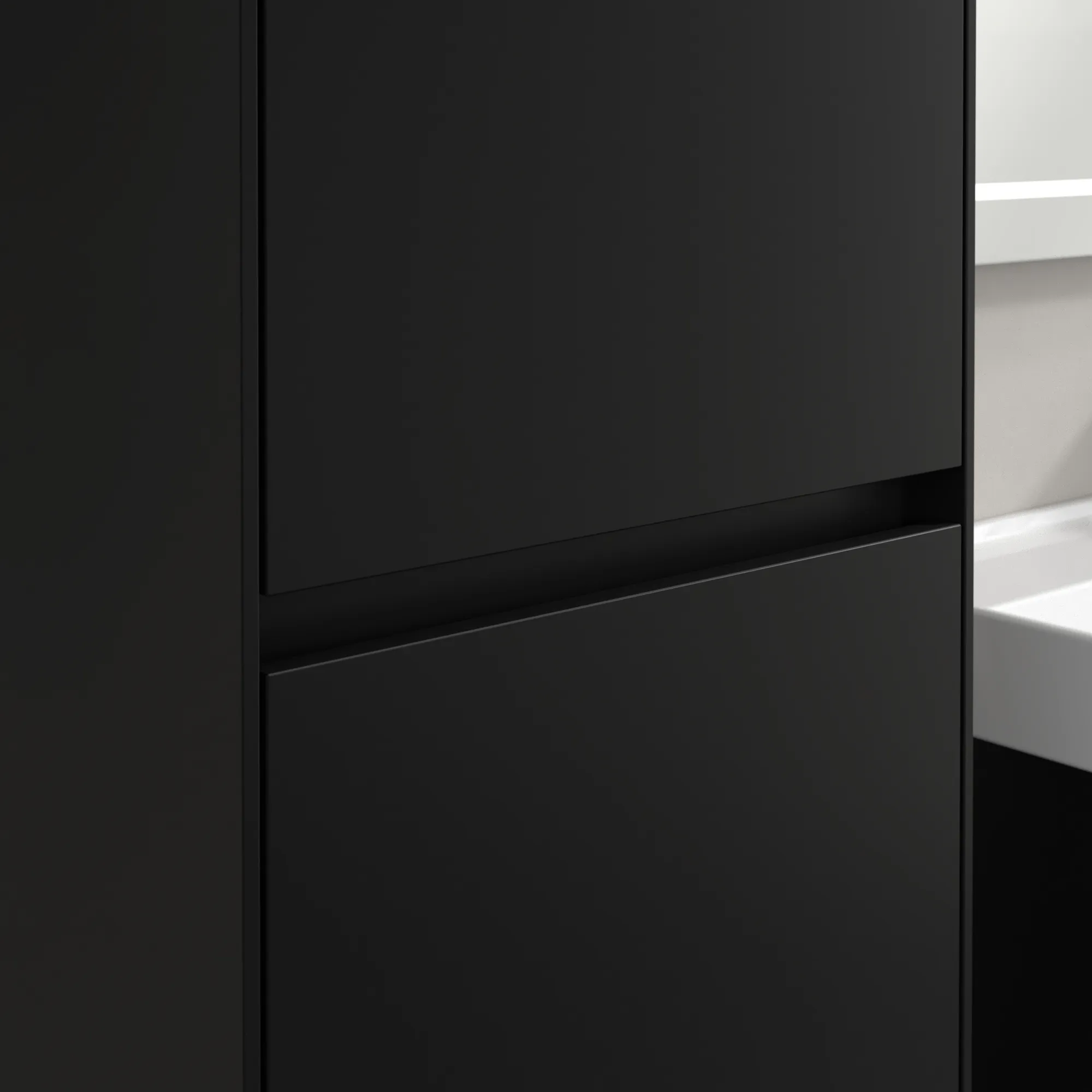 Villeroy & Boch Collaro Hochschrank C03400, 454x1538x347mm, 2 Türen, links Anschlag, Volcano Black Villeroy & Boch Collaro Hochschrank C03400, 454x1538x347mm, 2 Türen, links Anschlag, Volcano Black