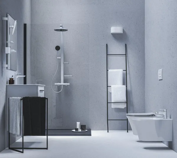 Beauty Bar Accessoires-Kombination Alu+ S700 mit Spiegel Durchmesser 200mm Rose Beauty Bar Accessoires-Kombination Alu+ S700 mit Spiegel Durchmesser 200mm Rose