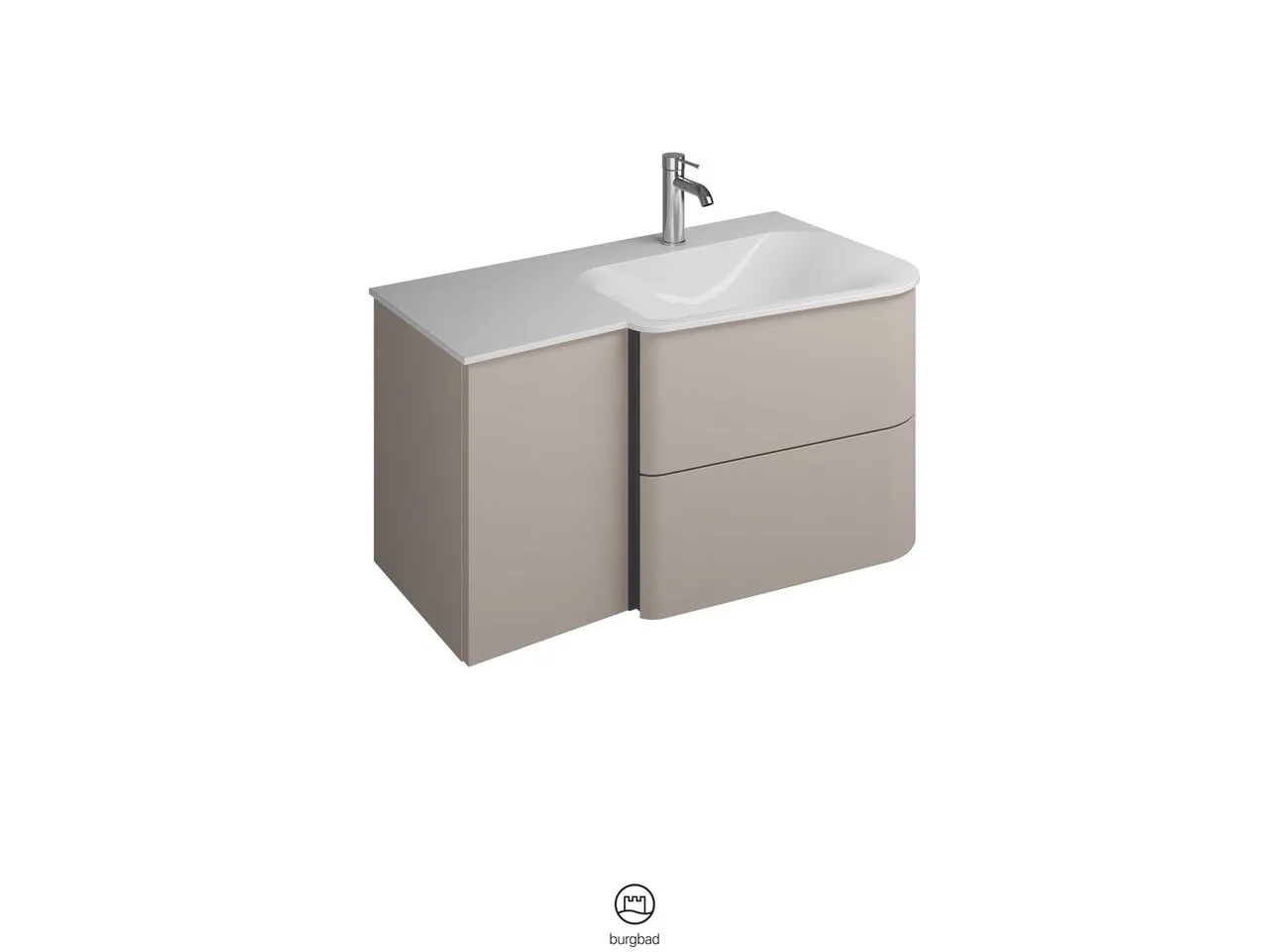 burgbad Badmöbelset „Badu“ Griffleiste, Weiß, in Weiß Matt burgbad Badmöbelset „Badu“ Griffleiste, Weiß, in Weiß Matt