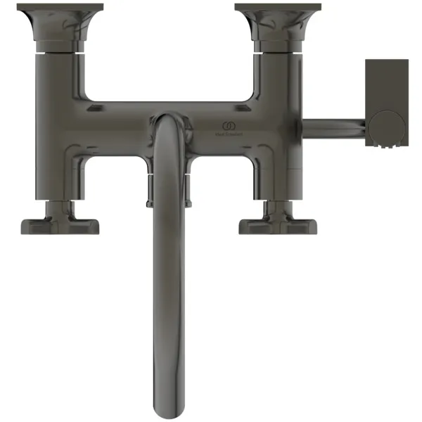 Badearmatur Aufputz Joy Neo Ausladung 190mm mit Stick-Handbrause Kreuzgriffe Magnetic Grey Badearmatur Aufputz Joy Neo Ausladung 190mm mit Stick-Handbrause Kreuzgriffe Magnetic Grey