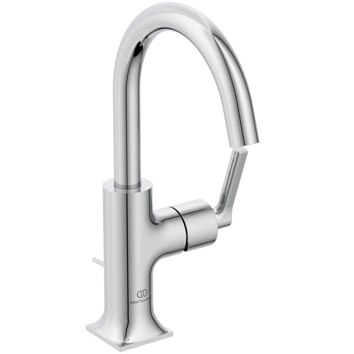 Waschtischarmatur Joy Neo mit Ablaufgarnitur Ausladung 140mm Kreuzgriffe Magnetic Grey
