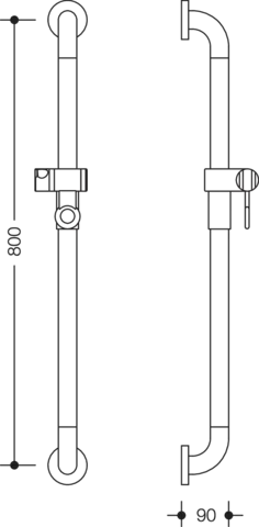 Brausehalterstange „Serie 477“ in Lichtgrau Brausehalterstange „Serie 477“ in Lichtgrau