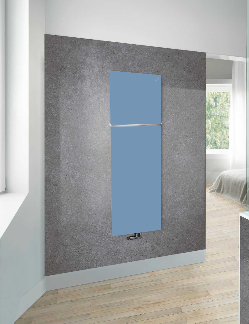 Zehnder Design-Heizkörper „Fina Lean Bar“ für Warmwasser-Zentralheizung mit 50 mm-Mittelanschluss 50 × 150 cm in Pastel Blue (RAL 5024) Zehnder Design-Heizkörper „Fina Lean Bar“ für Warmwasser-Zentralheizung mit 50 mm-Mittelanschluss 50 × 150 cm in Pastel Blue (RAL 5024)