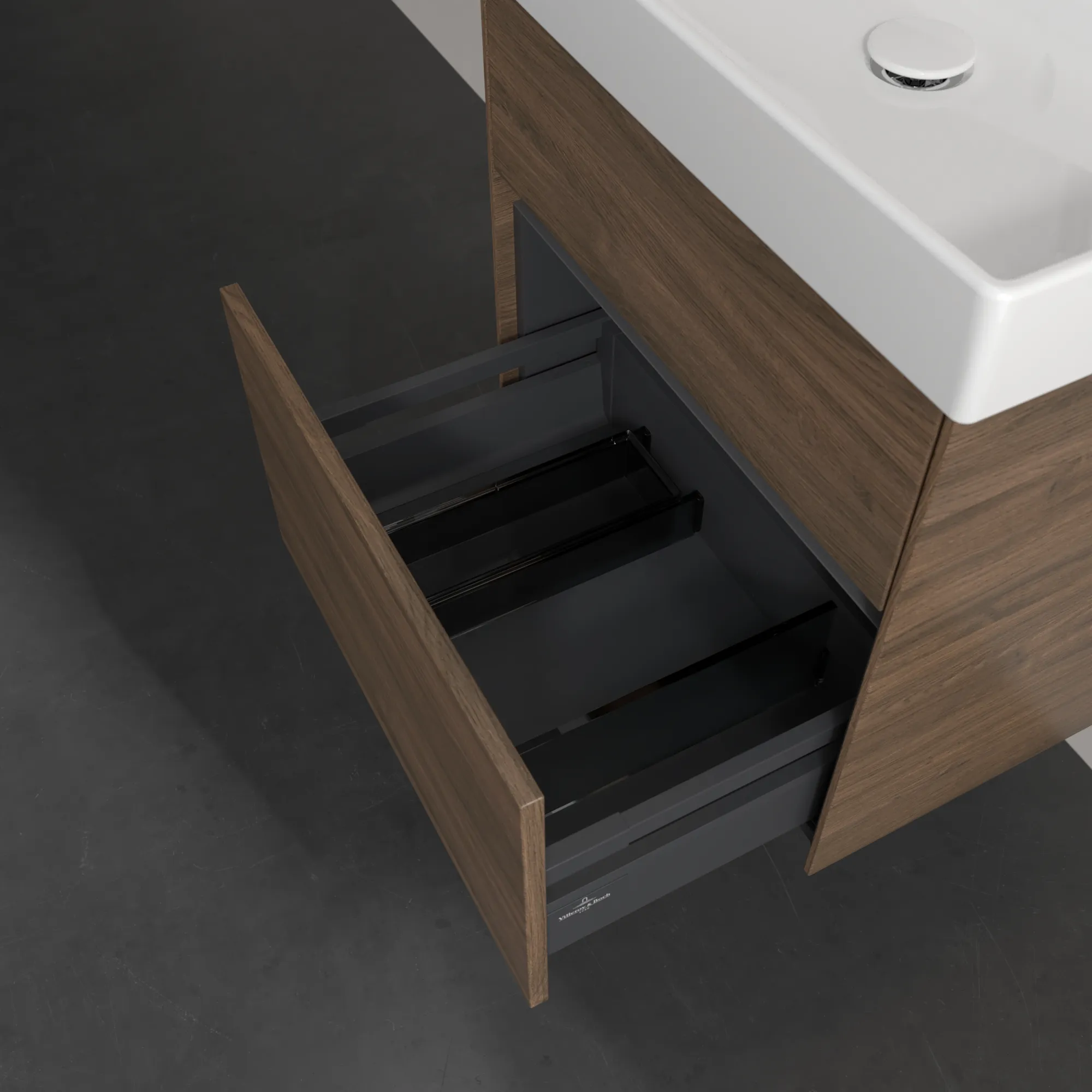 Villeroy & Boch Waschbeckenunterschrank Collaro C00800 Arizona Oak, 554x546x444 mm, mit SoftClosing, 1 Waschbecken, 2 Auszüge