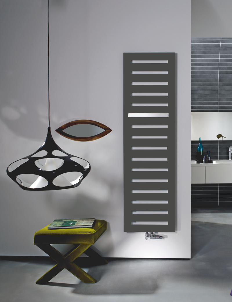 Zehnder Design-Handtuchwärmer „Metropolitan Bar“ mit Heizstab IHE 40 × 80,5 cm in Verkehrsweiß (RAL 9016, glänzend)