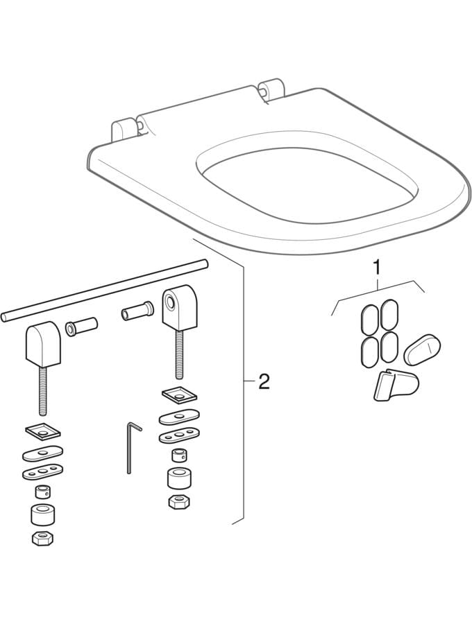 Wand-Tiefspül-WC „Renova Comfort Square“ 70 cm