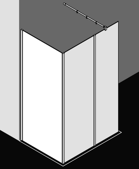 Kermi Duschabtrennung Walk-In „WALK-IN XB“ Glas Klar, Profile Silber Mattglanz, BV: 780 - 800 mm WE: 785 - 805 mm H: 2000 mm