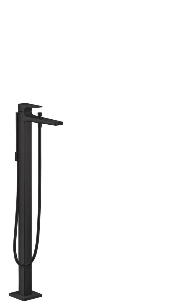 Hansgrohe Metropol Einhebel-Wannenmischer bodenstehend, mattschwarz, Ausladung 235 mm