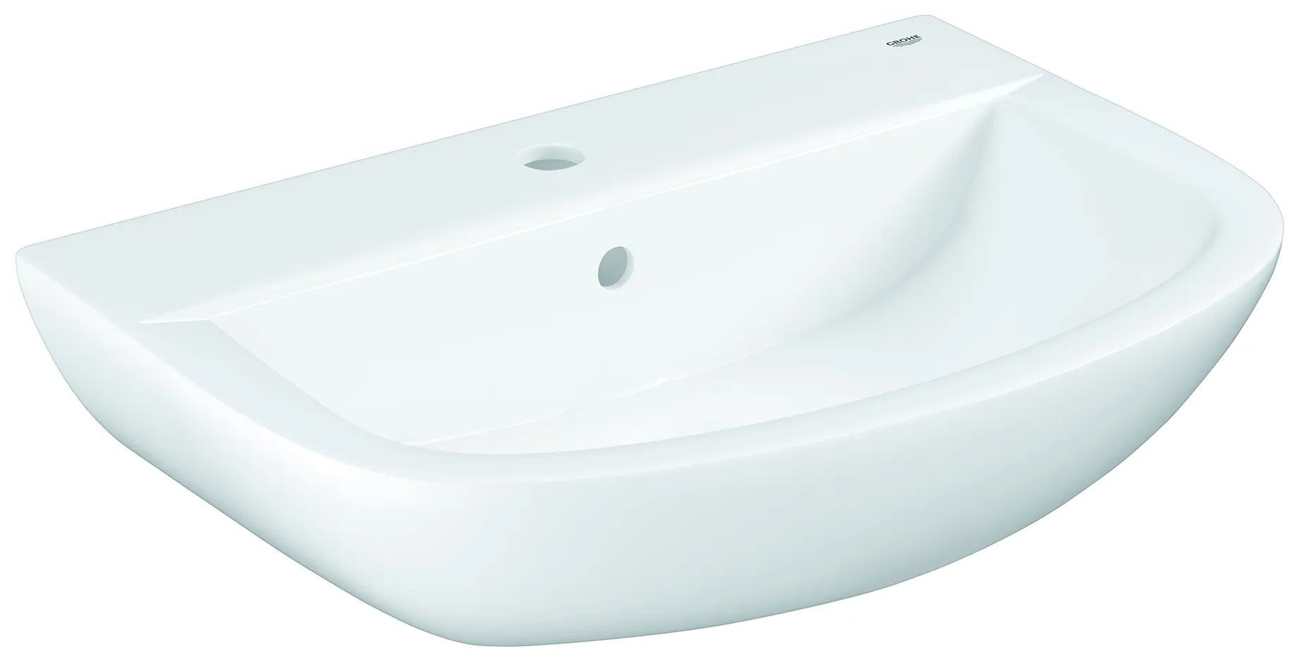 Waschtisch Bau Keramik 39421, wandhängend, 609 x 442 mm, 1 Hahnloch, mit Überlauf, aus Sanitärkeramik, alpinweiß Waschtisch Bau Keramik 39421, wandhängend, 609 x 442 mm, 1 Hahnloch, mit Überlauf, aus Sanitärkeramik, alpinweiß