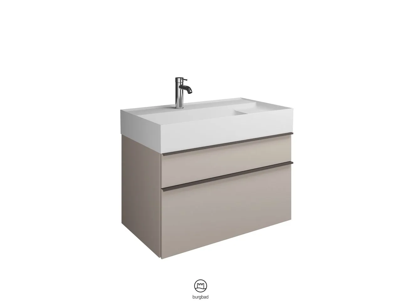 burgbad Yumo PG1 Mineralguss-Waschtisch inkl. WTU SFKN082, 470x815x610 burgbad Yumo PG1 Mineralguss-Waschtisch inkl. WTU SFKN082, 470x815x610