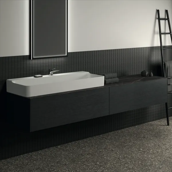 Ideal Standard Waschtischunterschrank „Conca“ 238,5 × 36 × 50,5 cm Eiche geflammt Furnier Ideal Standard Waschtischunterschrank „Conca“ 238,5 × 36 × 50,5 cm Eiche geflammt Furnier