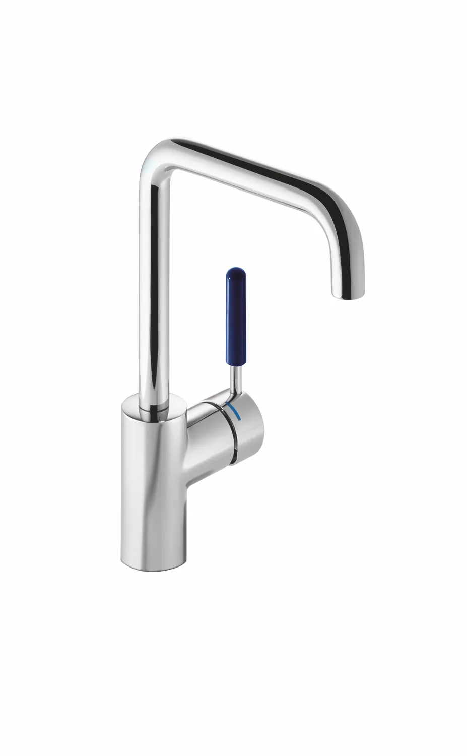 HEWI Einhebel-Waschtischmischer PG92, verchromt, farbiges Griffelement Stahlblau