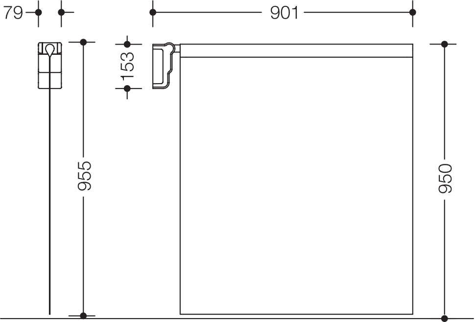 HEWI Duschvorhangstange „LifeSystem“