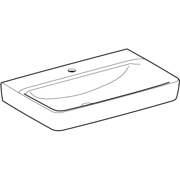Wandwaschtisch „Renova Plan“, rechteckig 75 × 48 cm in weiß alpin