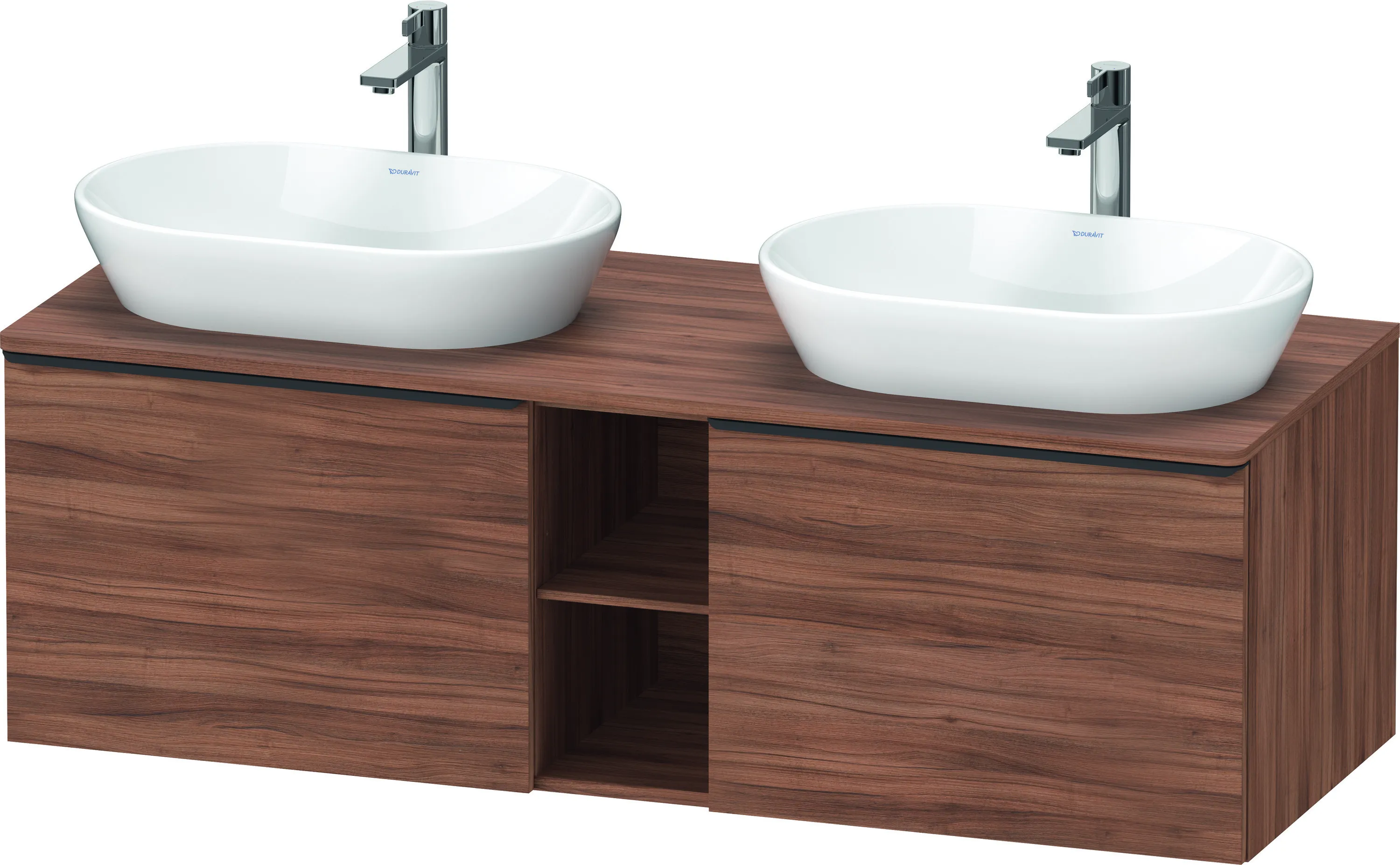 Duravit Waschtischunterschrank wandhängend „D-Neo“ 140 × 45,9 × 55 cm Nussbaum Natur