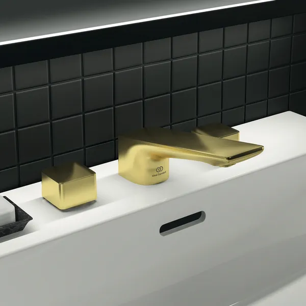 Ideal Standard 3-Loch-Waschtischarmatur CONCA Atelier Collections Brushed Gold Ideal Standard 3-Loch-Waschtischarmatur CONCA Atelier Collections Brushed Gold
