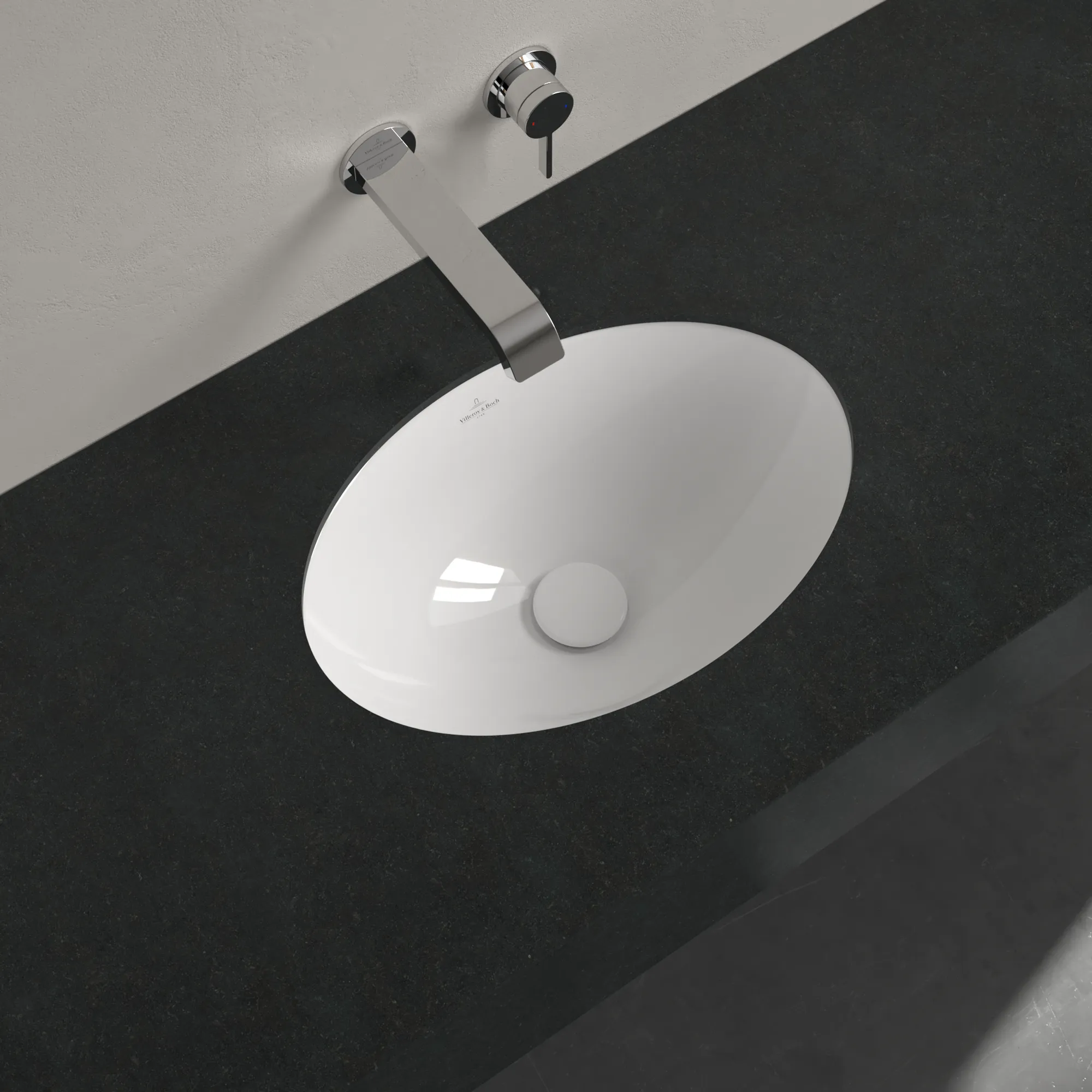 Villeroy & Boch Unterbauwaschtisch aus TitanCeram „Loop & Friends“ 505 × 360 × 185 mm, ohne Hahnlochbohrung in Weiß Alpin Villeroy & Boch Unterbauwaschtisch aus TitanCeram „Loop & Friends“ 505 × 360 × 185 mm, ohne Hahnlochbohrung in Weiß Alpin
