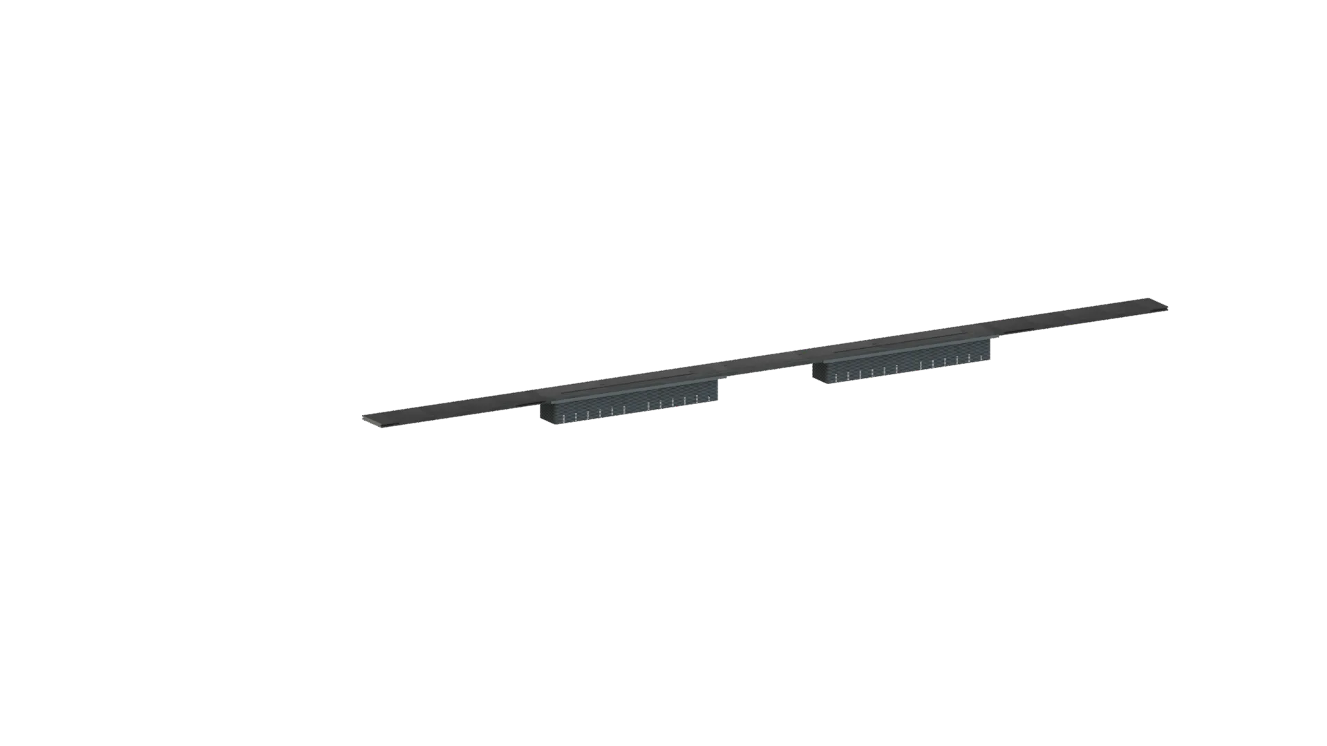 Duschrinne CeraFloor Select Duo schwarz matt, 2000 mm