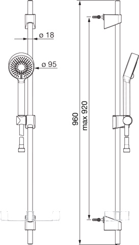 Gleitstangekombination „Basicjet“ in Chrom