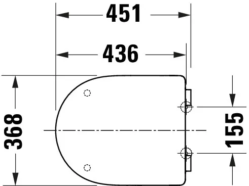 Duravit Univ.WC-Sitz D-shaped Tief 451mm Ülap Absenkaut. abnehmb. Scharn. Edelst. We