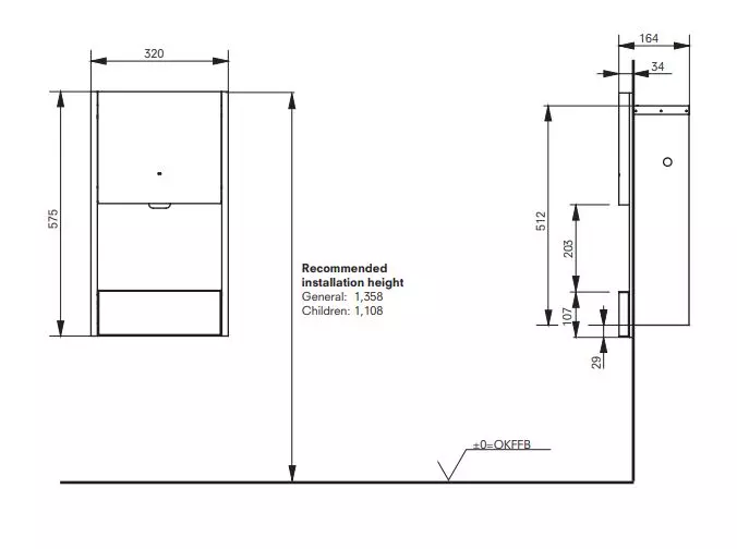 Toto Händetrockner Unterputz in silber Toto Händetrockner Unterputz in silber