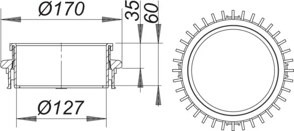 Einlaufelement Umkehrdach, d: 170 mm Einlaufelement Umkehrdach, d: 170 mm