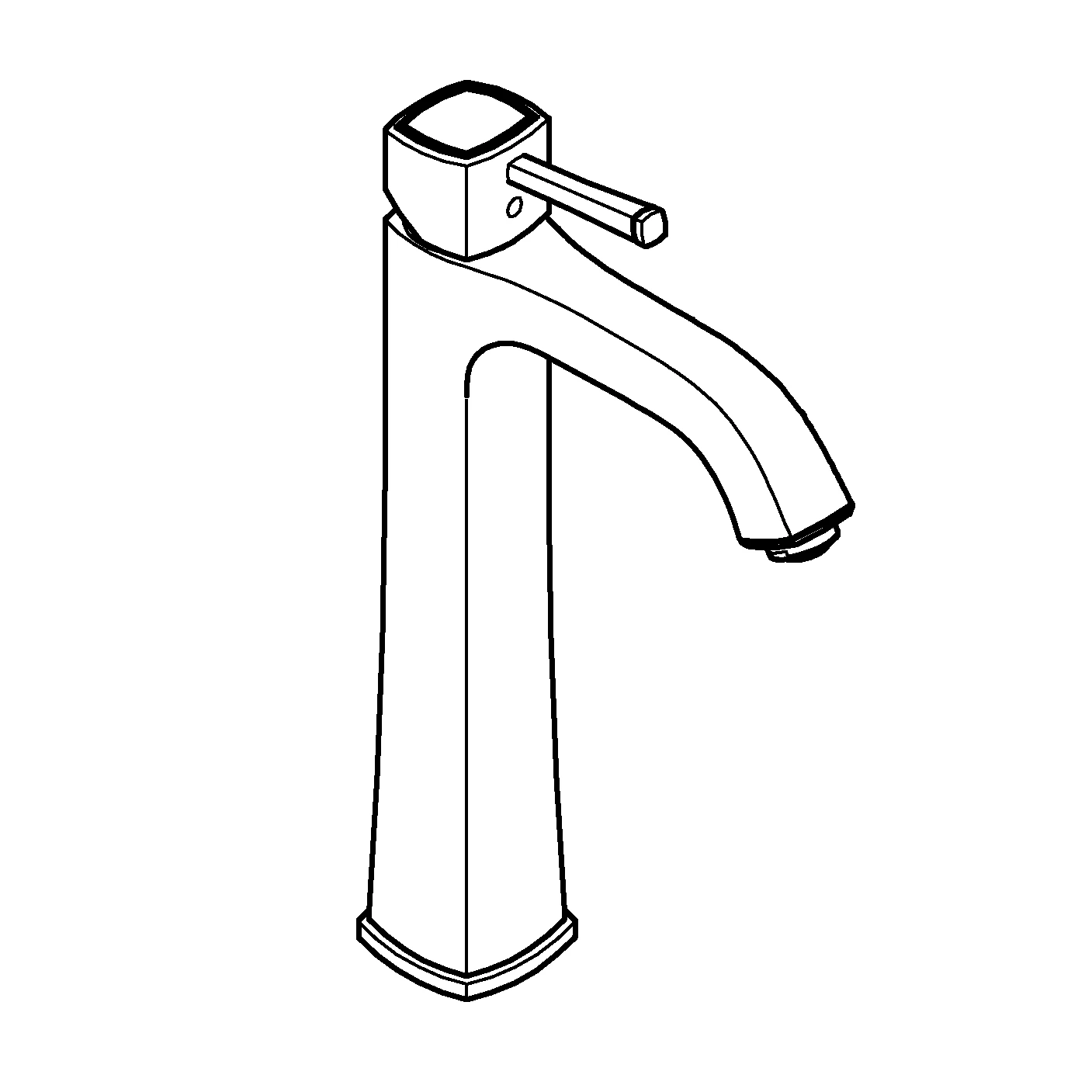 Einhand-Waschtischbatterie Grandera 24371, XL-Size, für freistehende Waschschüsseln, glatter Körper, chrom