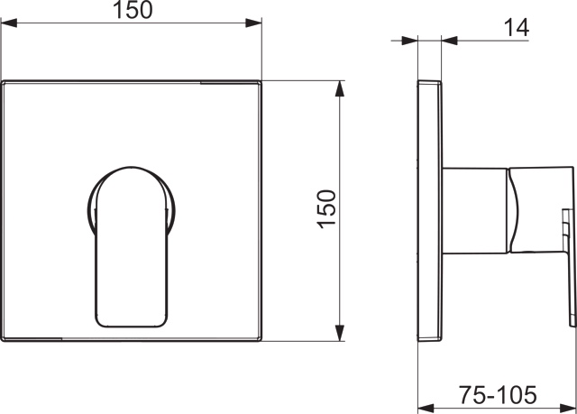 Einhebelmischer Fertigset für Brause-Batterie STELA 8785 Rosette eckig Chrom Einhebelmischer Fertigset für Brause-Batterie STELA 8785 Rosette eckig Chrom
