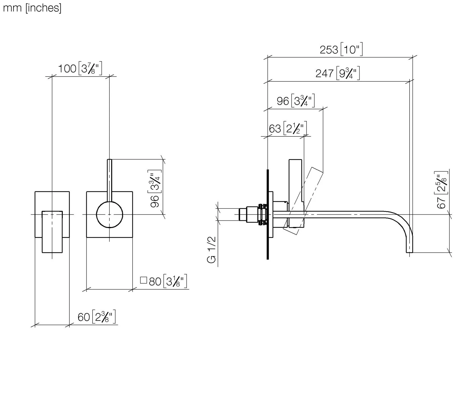 Dornbracht MEM Waschtisch-Wand-Einhandbatterie ohne Ablaufgarnitur Chrom Dornbracht MEM Waschtisch-Wand-Einhandbatterie ohne Ablaufgarnitur Chrom