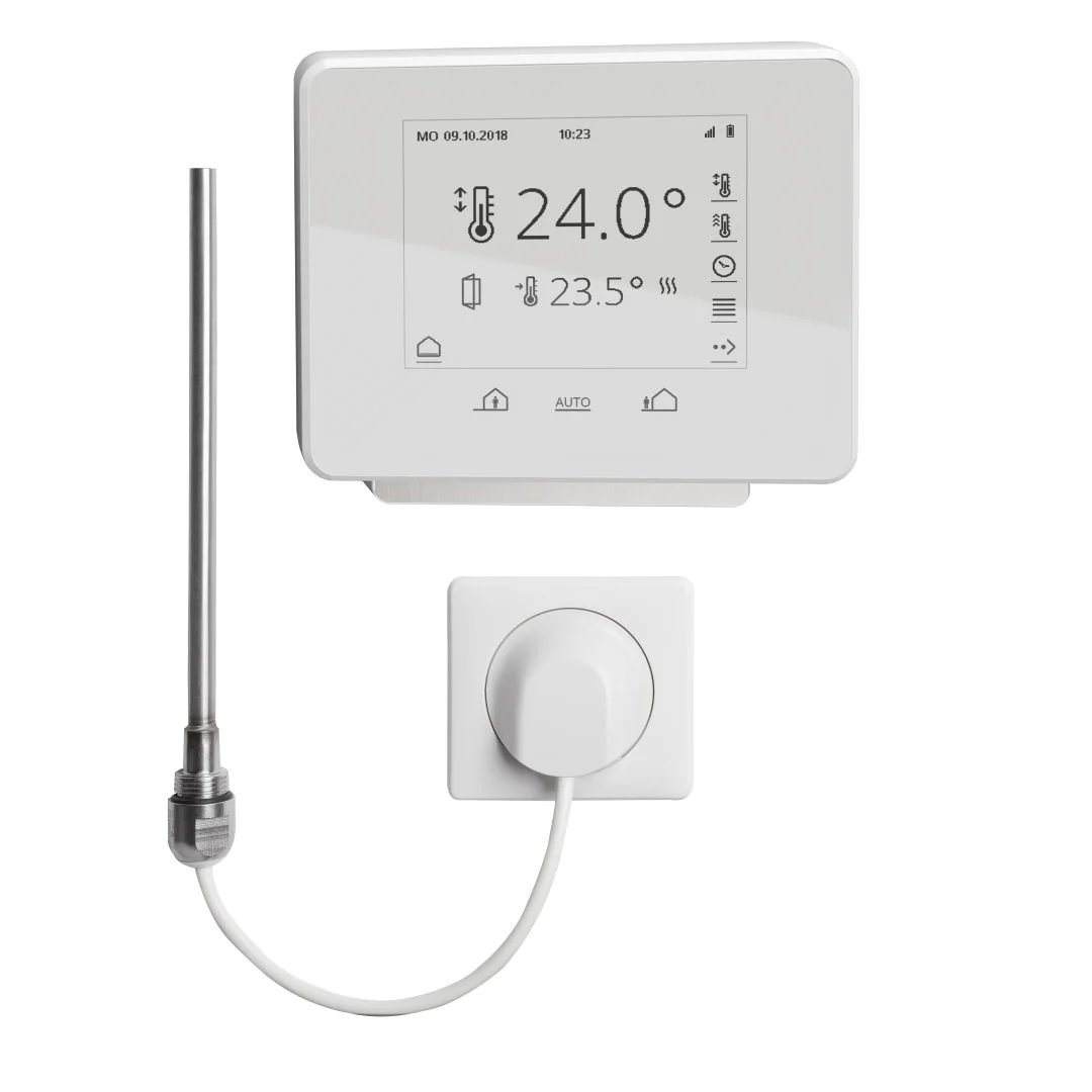 Kermi Elektro-Set inkl. Regler Funk-Comfort und Heizstab „WRX“, 400 W in weiß / weiß /