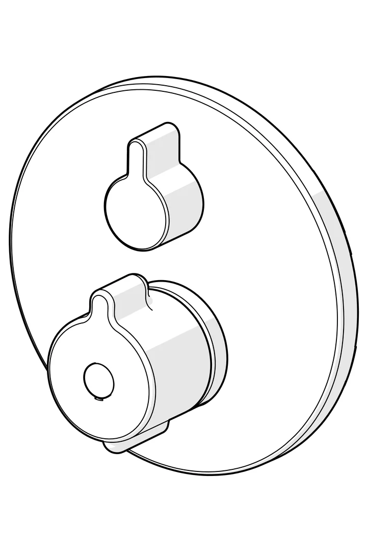 HansaCLINICA Wannen- und Brausearmatur Hansaclinica 2018, Fertigmontageset für Wanne/Brause mit Rosette rund Chrom