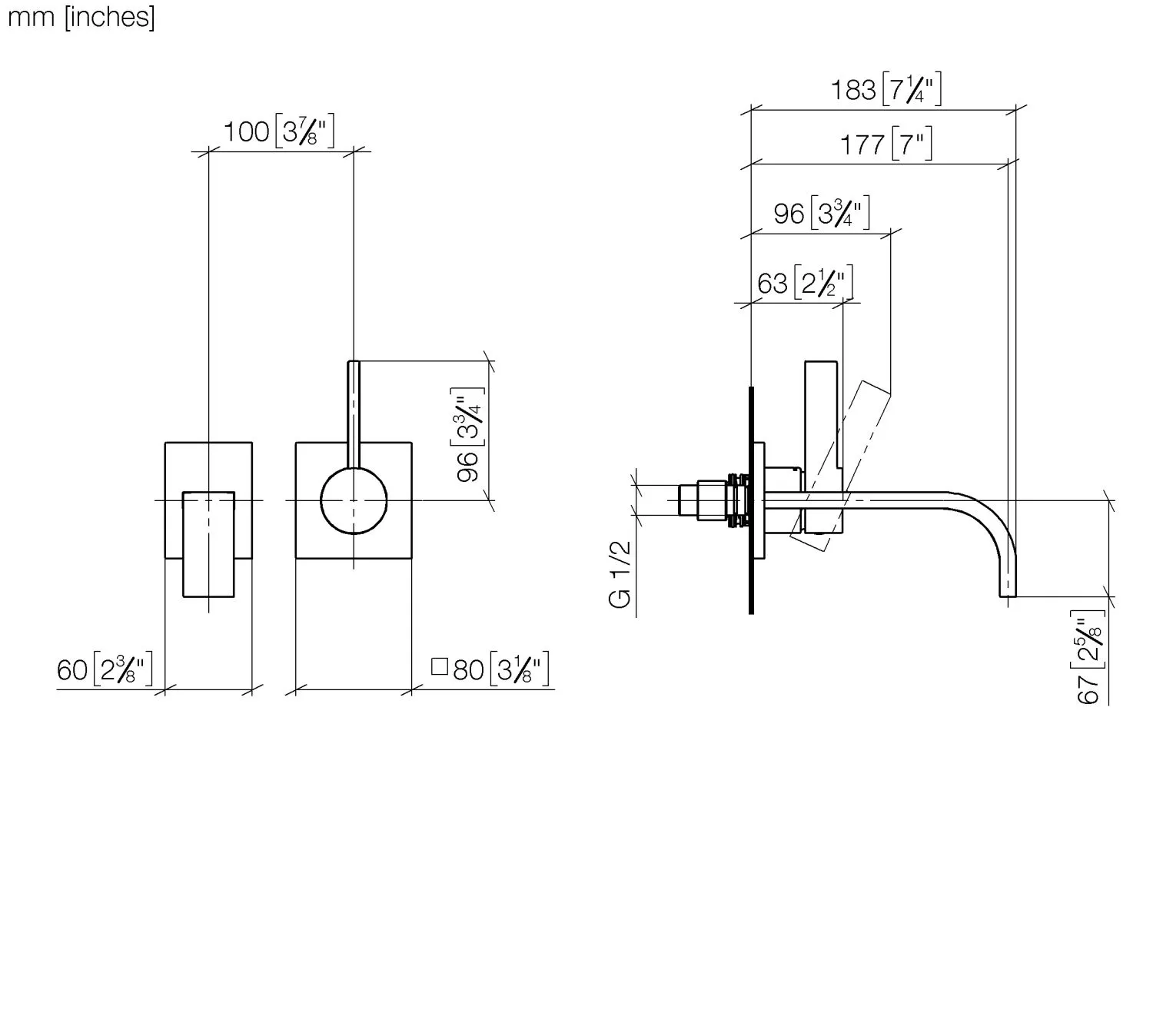 Dornbracht MEM Waschtisch-Wand-Einhandbatterie ohne Ablaufgarnitur Chrom Dornbracht MEM Waschtisch-Wand-Einhandbatterie ohne Ablaufgarnitur Chrom
