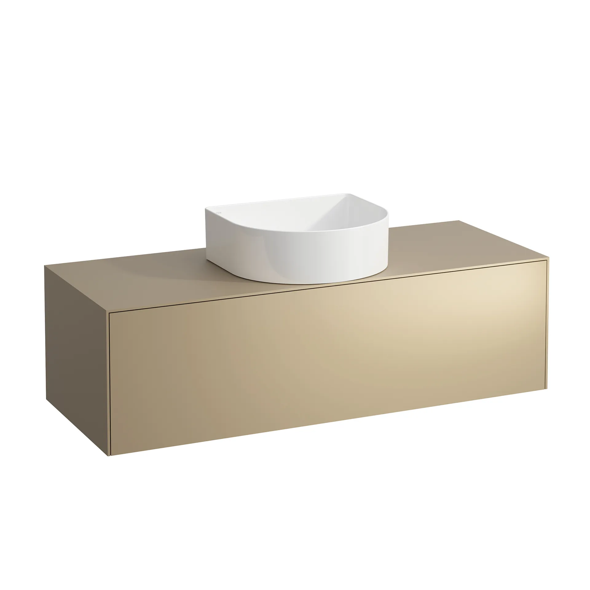 Laufen Waschtischunterbau „SONAR“ 1177 × 341 × 457 mm Gold, ohne Hahnlochbohrung, mittig