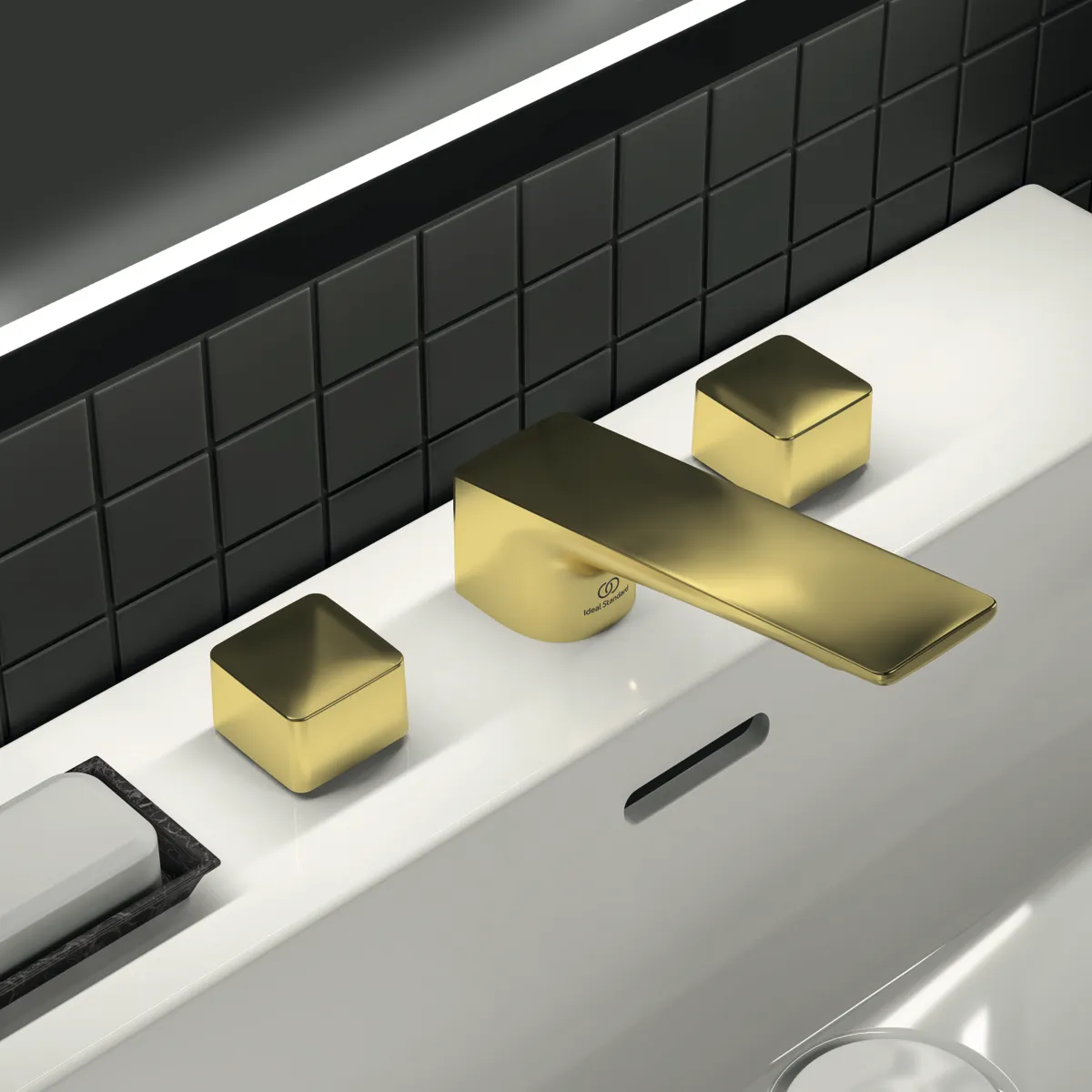 Ideal Standard 3-Loch-Waschtischarmatur CONCA Atelier Collections Brushed Gold