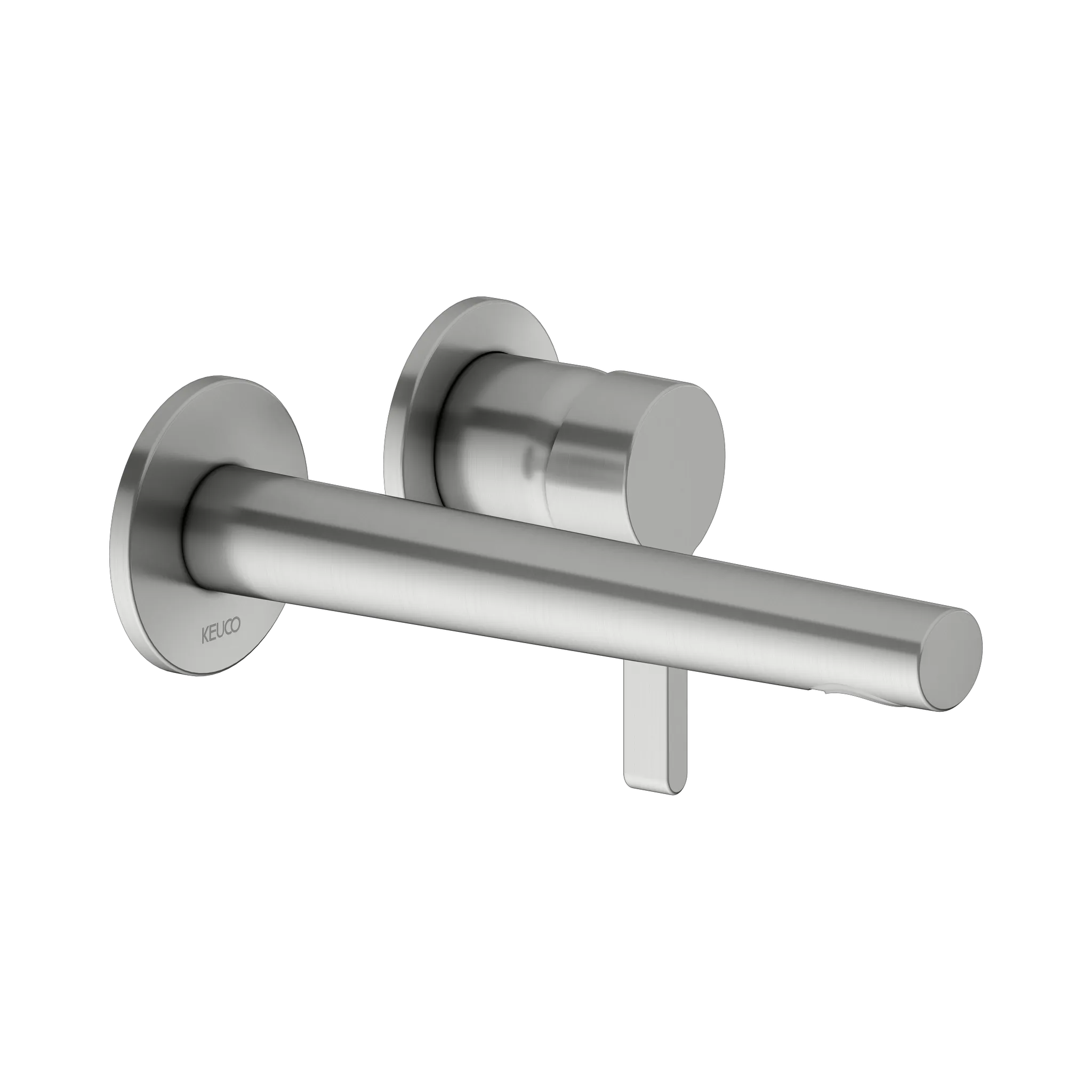 KEUCO EDITION 400 Einhebel-Waschtischmischer Unterputz 2 Loch Wandmontage Ausladung 197 mm Edelstahl-finish KEUCO EDITION 400 Einhebel-Waschtischmischer Unterputz 2 Loch Wandmontage Ausladung 197 mm Edelstahl-finish