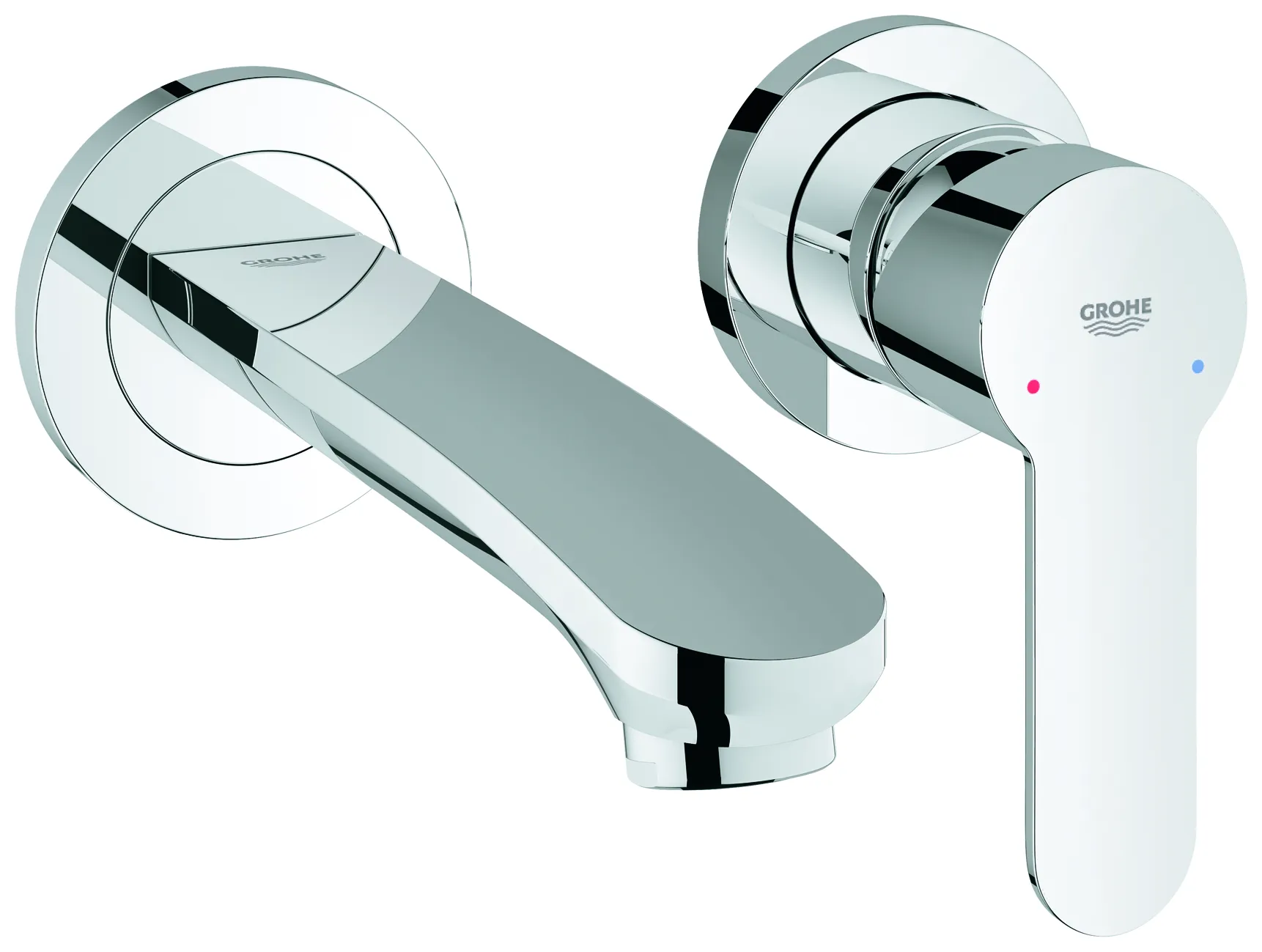 2-Loch-Waschtischbatterie Eurostyle Cosmopolitan 19571_2, Wandmontage, Fertigmontageset für 23 571, chrom 2-Loch-Waschtischbatterie Eurostyle Cosmopolitan 19571_2, Wandmontage, Fertigmontageset für 23 571, chrom