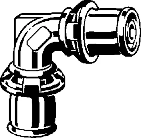 Viega „Sanfix P“ 90°- Bogen mit 2 Muffen 16 mm Viega „Sanfix P“ 90°- Bogen mit 2 Muffen 16 mm