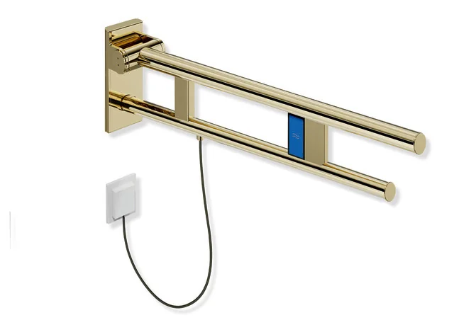 HEWI Stützklappgriff Duo, System 900, Edelstahl PVD, 900 mm Ausladung
