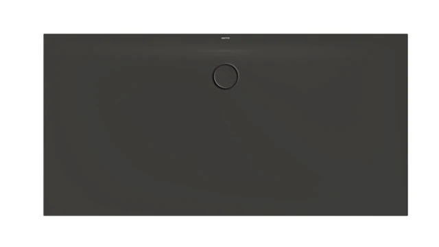 Bette rechteck Duschwanne „BetteFloor Side“ 1800 × 900 mm mit BetteAntirutsch Pro, ohne Oberflächenveredelung, mit Minimum-Wannenträger, in Anthracite