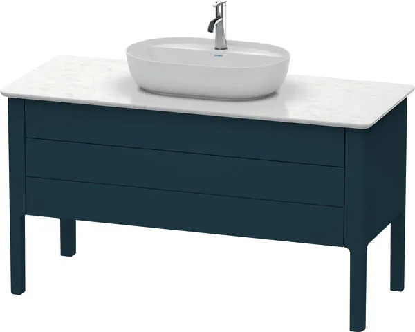 Duravit Waschtischunterschrank bodenstehend „Luv“ 133,8 × 74,3 × 57 cm Nachtblau Seidenmatt