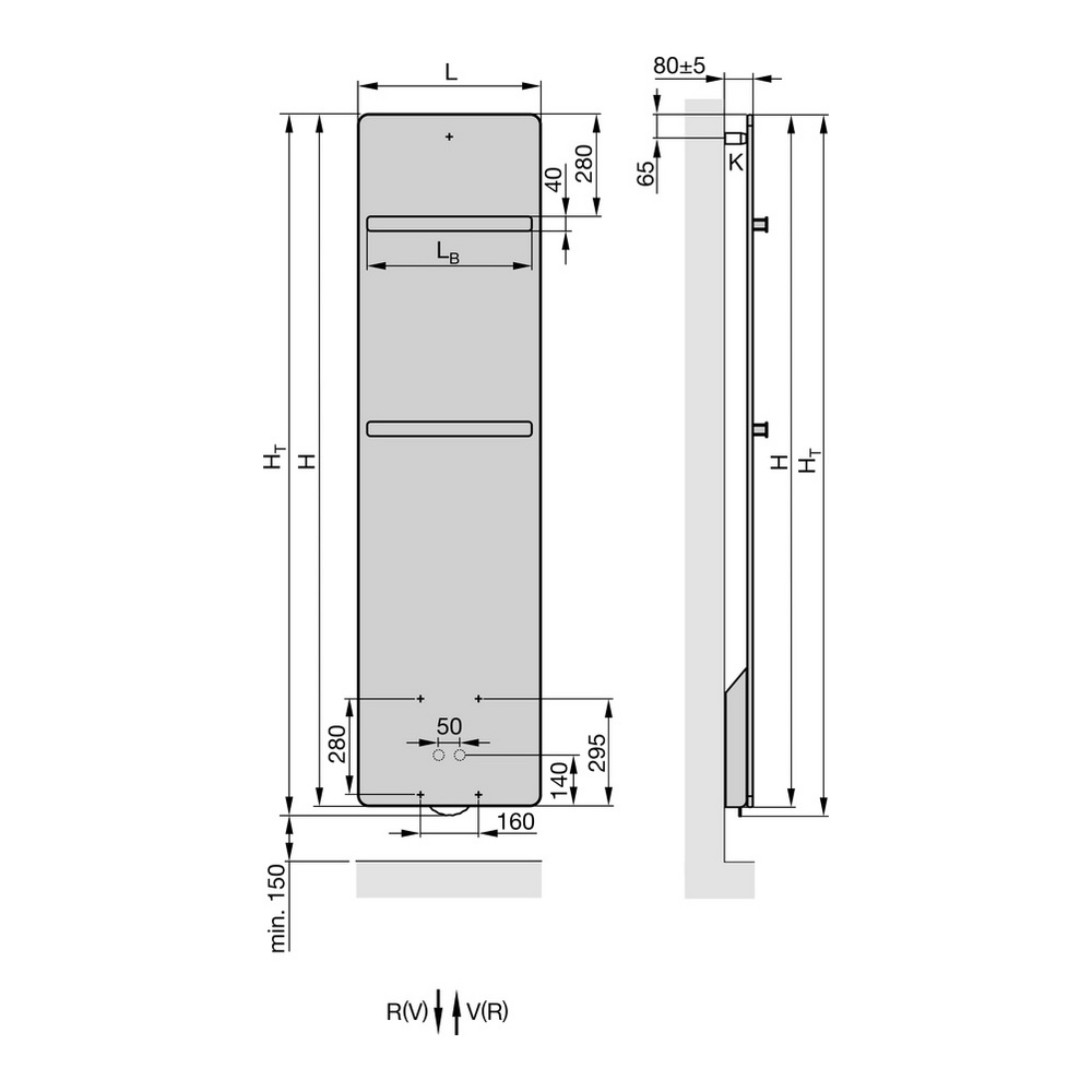 Zehnder Design-Heizkörper „Vitalo Bar“ für Warmwasser-Zentralheizung mit Anschlussbox „EasyFit“ 50 × 189 cm in Beige Quartz Zehnder Design-Heizkörper „Vitalo Bar“ für Warmwasser-Zentralheizung mit Anschlussbox „EasyFit“ 50 × 189 cm in Beige Quartz