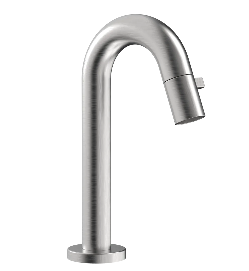 HansaNOVA Style Einhebelmischer Waschtischbatterie Hansanova 5093 Ausladung 94 mm DN15 Edelstahl-Look