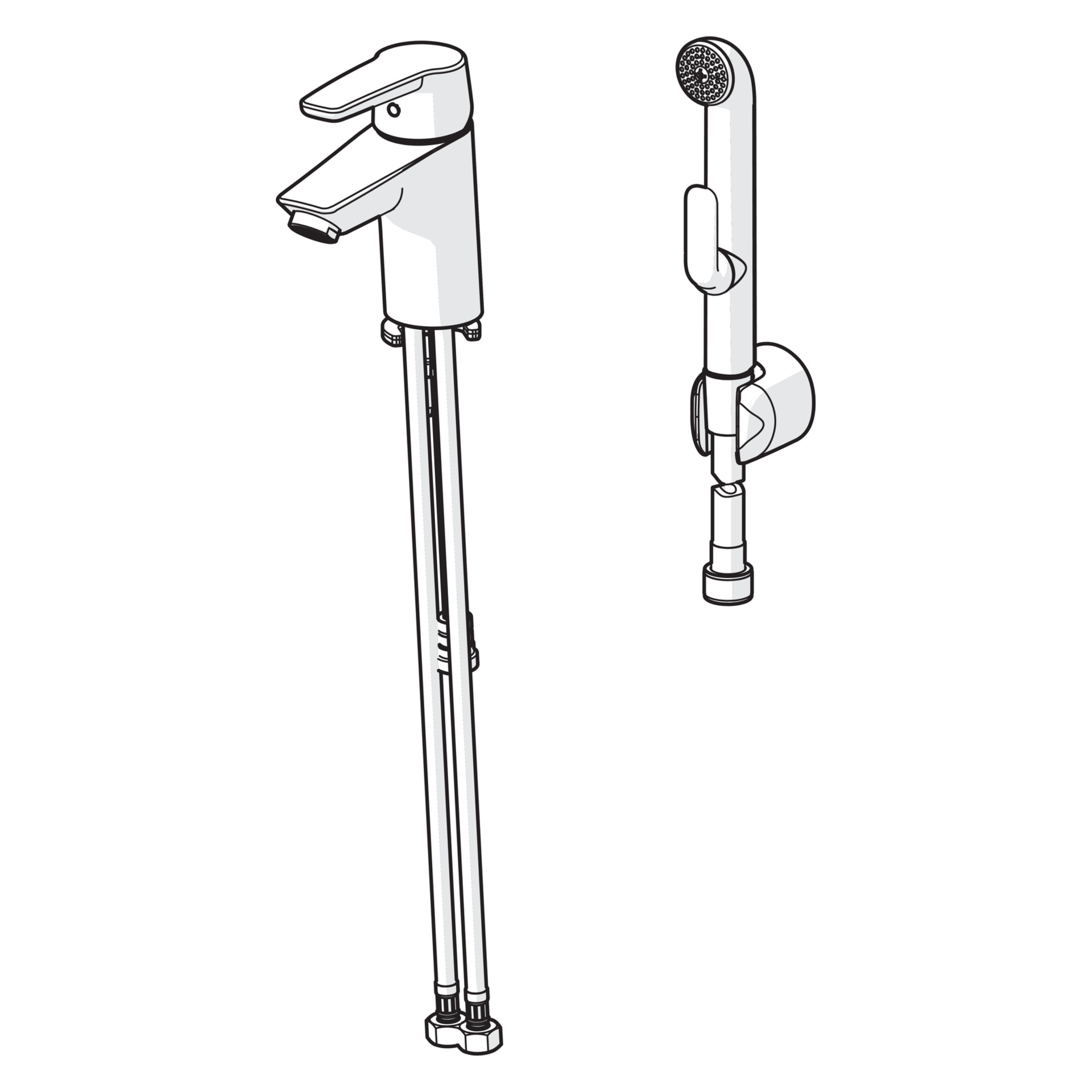 Einhand-Waschtischarmatur „Polo“ Ausladung 103 mm in Chrom Einhand-Waschtischarmatur „Polo“ Ausladung 103 mm in Chrom