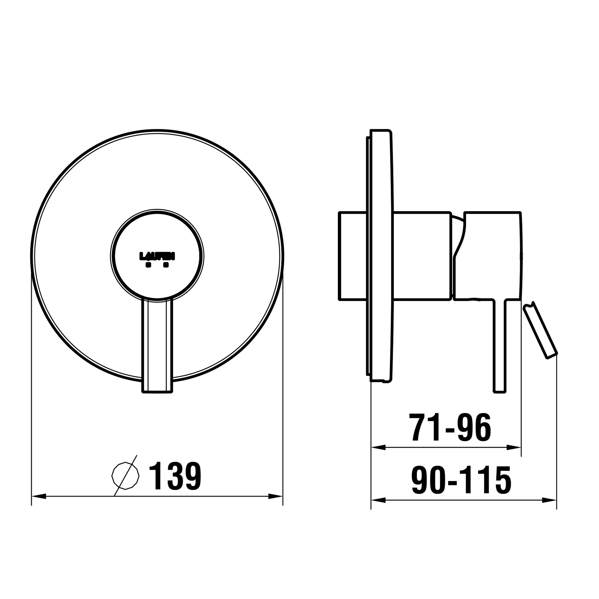 Laufen Einhebel-Brausemischer Unterputz MEDA, 1-Mischw-Abg. chrom Laufen Einhebel-Brausemischer Unterputz MEDA, 1-Mischw-Abg. chrom